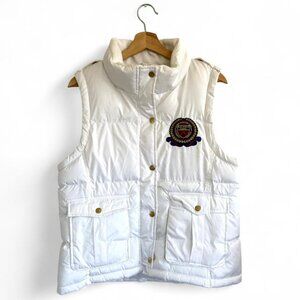 US POLO ASSN WHITE PUFFER VEST PREPPY WOMENS SIZE XL